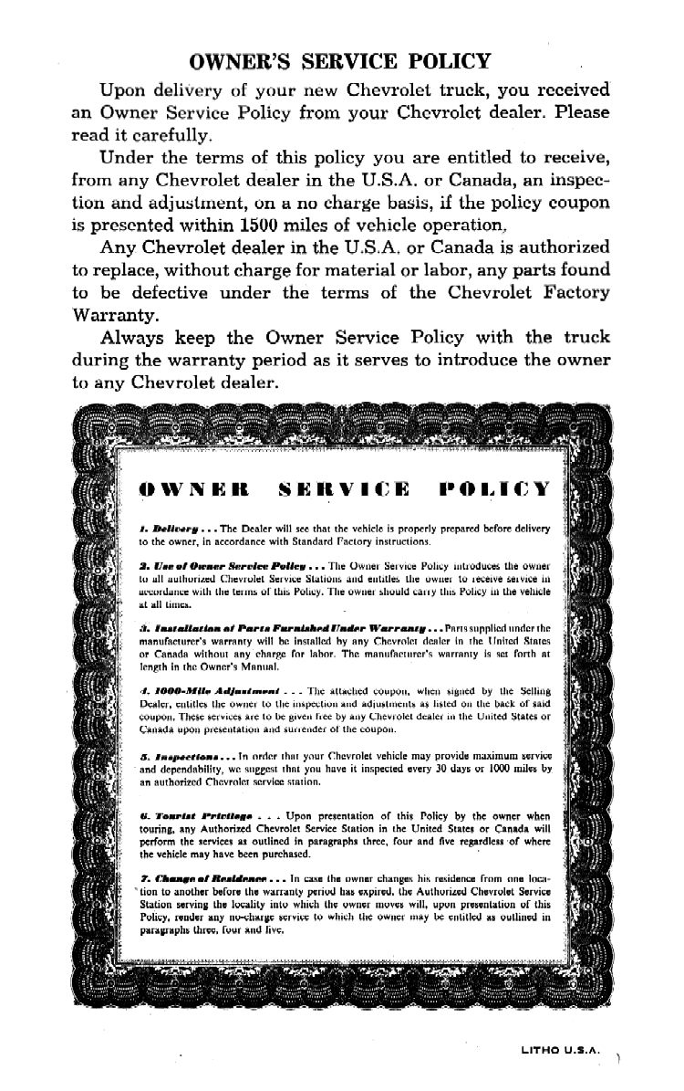 1953 Chevrolet Trucks Operators Manual Page 89